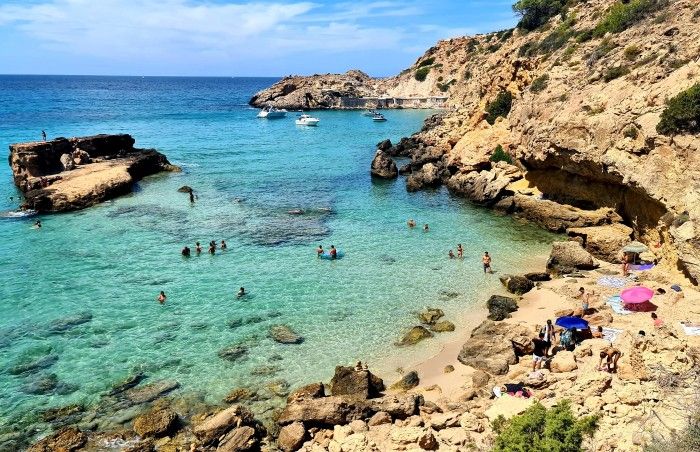Es Pujolets, Cala Tarida à Ibiza.